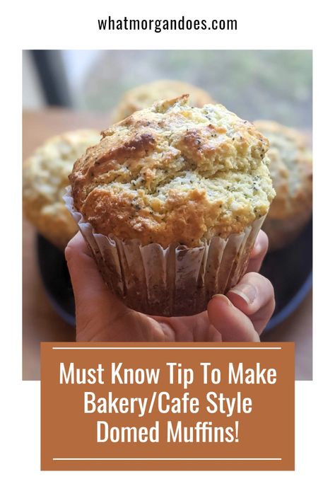 Carmelicious Muffin Recipe, Cafe Style Muffins Recipe, Big Top Muffins, Big Muffin Recipes, Muffin Add Ins, How To Get Big Muffin Tops, How To Package Muffins For Bake Sale, How To Make Big Muffin Tops, Dome Top Muffins