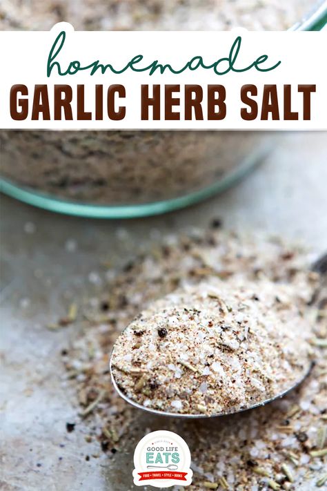 Garlic Salt Recipe, Homemade Garlic Salt, Infused Salt Recipes, Herb Salts, Flavored Salts Recipes, Infused Salts, Homemade Spice Mixes, Herb Salt Recipe, Herb Salt