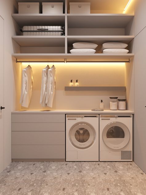 Laundry Room Wallpaper, Dream Laundry Room, Laundry Room Layouts, Laundry Room Renovation, Laundry Design, Laundry Room Ideas, Modern Laundry Rooms, Laundry Room Cabinets, Laundry Room Remodel