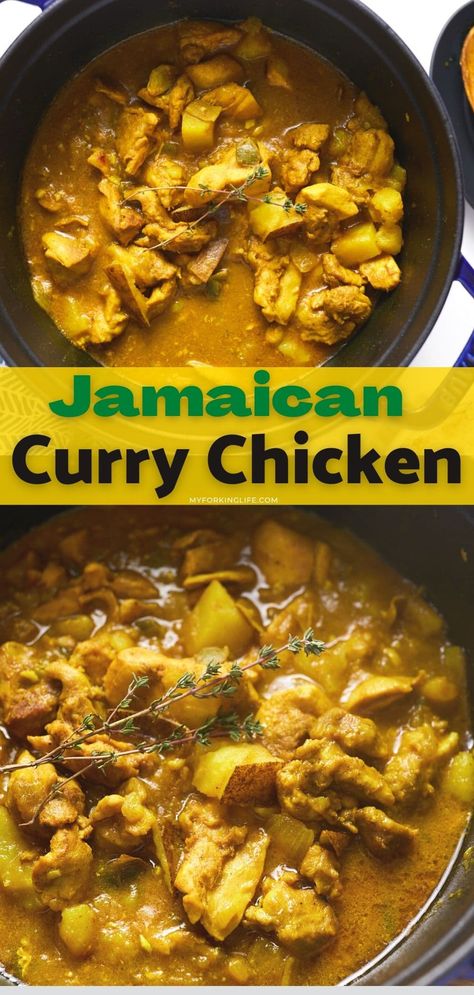 Chicken Curry Recipe Easy, Chicken Delight, Jamaican Curry Chicken, Jamaica Food, Curry Recipes Easy, Jamaican Curry, Jamaican Cuisine, Jamaican Dishes, Jamaican Recipes