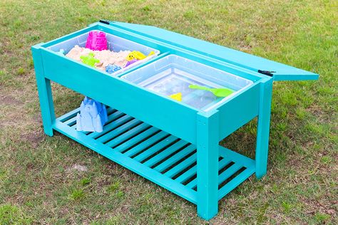 Water Table Diy, Diy Kids Table, Outdoor Play Spaces, Water Tables, Sand And Water Table, Sensory Table, Woodworking For Kids, Sand Table, Water Table