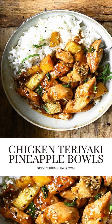 Teriyaki Pineapple, Pineapple Bowls, Pollo Teriyaki, Healthy Bowls Recipes, Chicken Teriyaki, Healthy Bowls, Health Dinner, Savory Chicken, Dinner Bowls