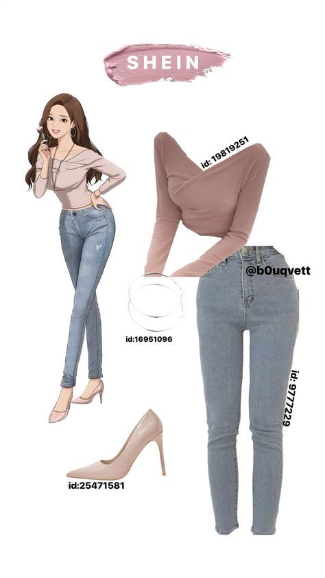 True Beauty Inspired Outfits, Jugyeong True Beauty Outfits, True Beauty Outfits, Trendy Shein Outfits, Shein Codes, Idols Outfits, Modesty Outfits, Anime Inspired Outfits, Casual Preppy Outfits