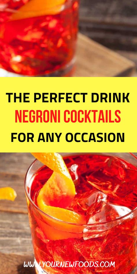 Looking for a refreshing and zingy cocktail to serve at your next party? Look no further than Negroni Cocktails! This vintage cocktail is the perfect drink for any occasion with its simple composition of equal parts gin, vermouth, and Campari. Try our top tips for making the ultimate Negroni and our favorite tasty variations. Cheers to a perfect evening! 🍸🍹🍸 Negroni Cocktail Recipe, Negroni Cocktail, Simple Composition, Fall Cocktails Recipes, Citrus Twist, Refreshing Food, Orange Twist, Xmas Food, Easy Cocktails