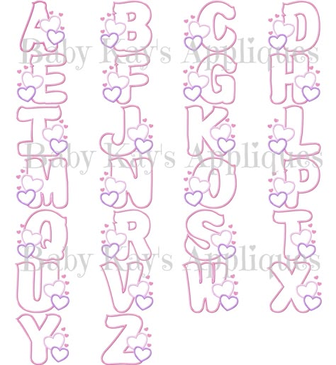 Heart Calligraphy, Lettering Styles Alphabet, Bean Stitch, Graffiti Lettering Fonts, Alfabet Letters, Alphabet A, Hand Lettering Art, Hand Lettering Fonts, Hand Lettering Alphabet