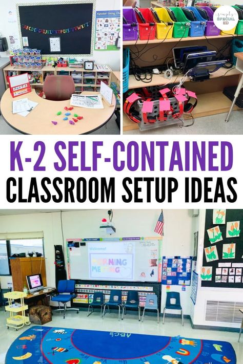 Are you a self-contained special education teacher who teaches grades K-2? As an early elementary special education teacher, there are a variety of things that I love in my special ed classroom and I’m going to share them. Creating visual schedules for special education students is exactly what they need. K-2 centers are a must with my early elementary special ed kids. Learn about my centers like a listening center, math center, ELA center, and much more! Special Education Classroom Design, Special Education Classroom Bulletin Boards, 2nd Grade Special Education Classroom, Asd Kindergarten Classroom, Life Skills Elementary, Sped Center Ideas, Self Contained Kindergarten Classroom, Bulletin Boards For Special Ed Classroom, Special Education Classroom Layout