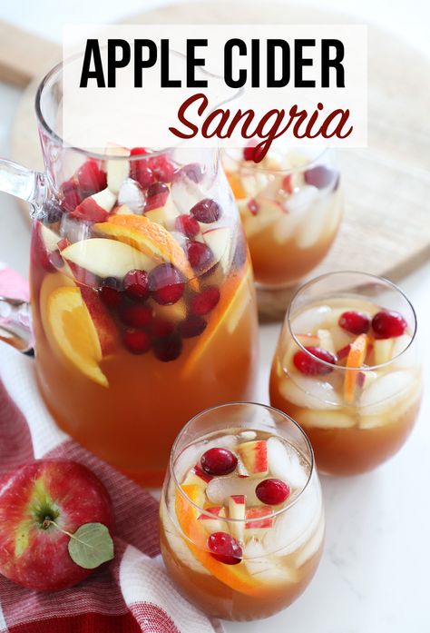 Apple Cider Autumn Sangria, Fall Spiced Apple Cider Sangria, Apple Cider Caramel Vodka White Wine, Apple Cider Sangria Recipe With Vodka, Cider Alcohol Drinks Fall, Apple Cider Wine Slushies, Fall Cider Cocktails, Thanksgiving Apple Cider Cocktail, Thanksgiving Apple Cocktails