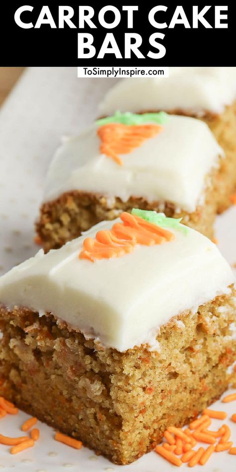 Carrot Cake Bars Recipe, Carrot Recipes Dessert, Carrot Cake Recipe Homemade, Carrot Cake Dessert, Carrot Desserts, Classic Carrot Cake, Cake Bars Recipe, Carrot Cake Bars, Carrot Cake With Cream Cheese