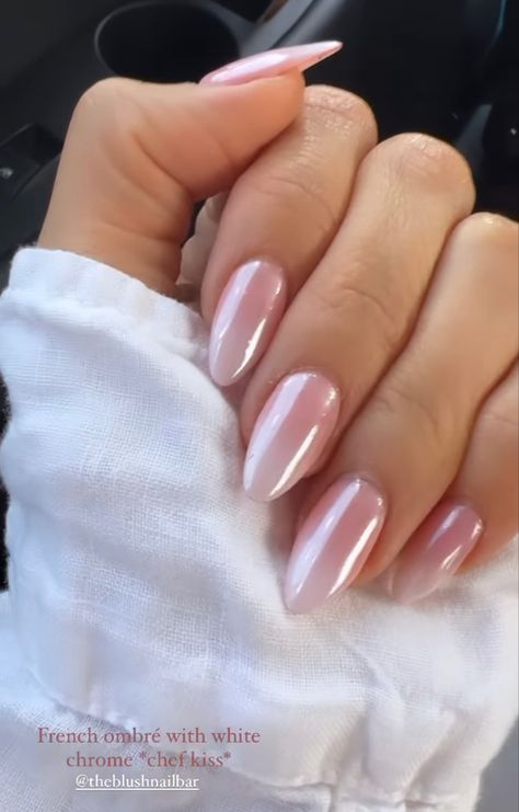 french ombré nails, michele maturo nails, nails inspo Ombré Pearl Nails, Pink White Ombre Chrome Nails, French Ombré Chrome Nails, Pink Ombré Chrome Nails, Pink And White Ombre Nails With Chrome, French Ombre White Chrome, Pink White Ombré Nails With Chrome, Classy Bride Nails, French Ombre With White Chrome