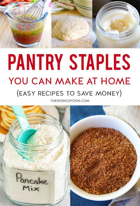 Things To Make Instead Of Buy Diy Food, Homemade Meal Prep, Make Your Own Food Ideas, Food To Make Instead Of Buying, Things To Make Homemade Food, Food To Make Instead Of Buy, Pantry Food Recipes, Homesteading Pantry Staples, Things To Make Homemade To Save Money