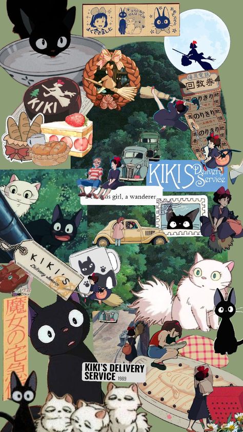 Kiki's Delivery Service Wallpaper, Jiji Kiki, Kiki Cat, Kikis Delivery Service, Adam Ellis, Wallpaper Gatos, Service Cat, Personajes Studio Ghibli, Studio Ghibli Background