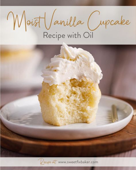 Introducing our mouthwatering moist Vanilla Cupcake Recipe with oil! You're in for a treat if you're craving a batch of irresistibly moist and fluffy vanilla cupcakes. The secret ingredient? Oil! #bestvanillacupcakerecipe #MoistVanillaCupcakeRecipewithOil #moistvanillacupcakes Vanilla Cupcake Recipe With Oil, Moist Vanilla Cupcake Recipe, Fluffy Vanilla Cupcake Recipe, Moist Cupcake Recipes, Best Vanilla Cupcake Recipe, Fluffy Vanilla Cupcakes, Homemade Vanilla Cupcakes, Moist Vanilla Cupcakes, Thanksgiving Cupcakes