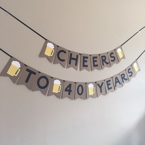 40th Birthday Party For Him, 40 Birthday Decorations For Men, 40th Birthday Decorations For Men, Cheers To 40 Years Decorations, 40th Birthday Banner Ideas, Cheers And Beers To 30 Years Decorations, 40th Birthday Party Ideas, Cheers Beers To 40 Years, 40th Birthday Banner For Men