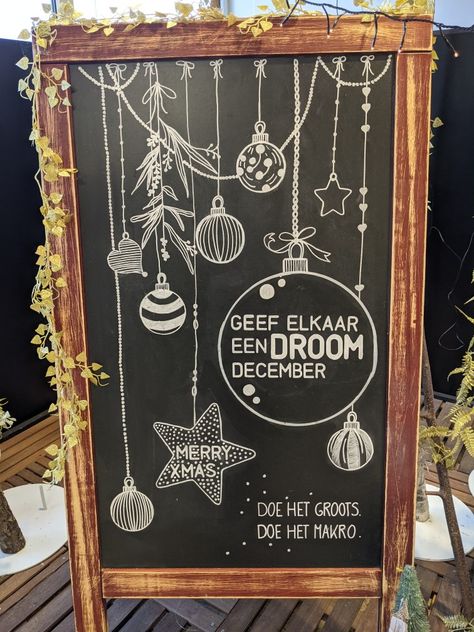 Chalkboard Christmas Ornaments, Christmas Theme Chalkboard, Holiday Restaurant Chalkboard, Blackboard Christmas Decor, Christmas Signs Chalkboard, Holiday Chalkboard Ideas Retail, Christmas Drawing On Black Paper, Christmas Coffee Shop Chalkboard, Christmas Chalk Drawing Ideas