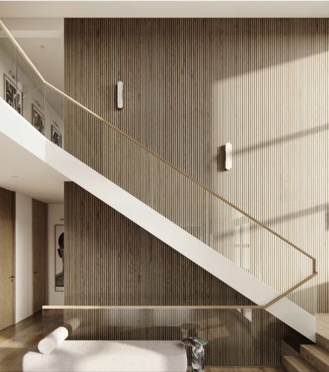 Minimal Staircase, Elegant Japandi, Staircase Contemporary, Stairs Design Interior, Exterior Renovation, Japandi Style, Modern Staircase, Hallway Ideas Entrance Narrow, Staircase Design