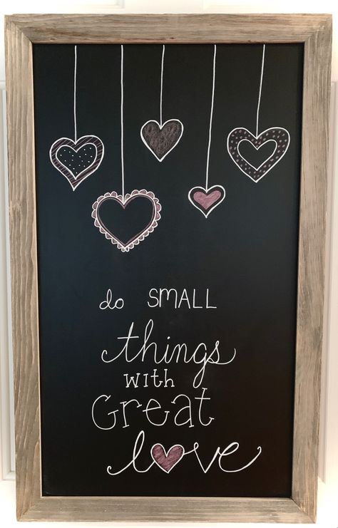 Chalkboard Ideas Home, Chalk Art Valentines Day, Valentines Blackboard Art, Love Chalkboard Ideas, Blackboard Sign Ideas, Cute Easy Chalkboard Ideas, Chalk Wall Inspirational Quotes, Valentines Day White Board Ideas, Chalkboard Messages