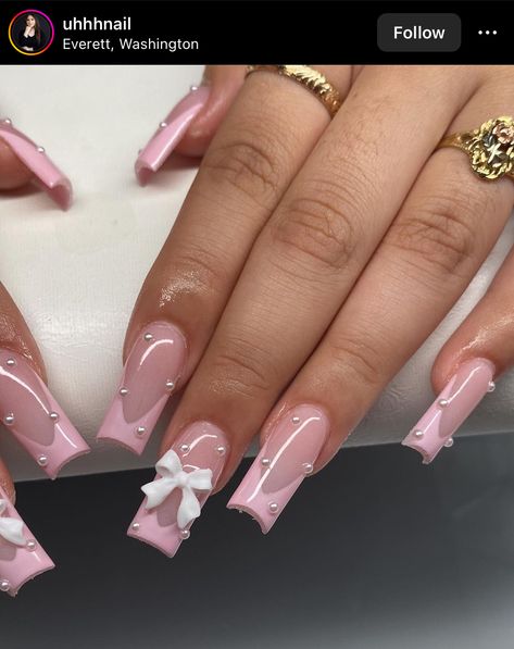 Girly Acrylic Nails, Simple Acrylic Nails, Unique Acrylic Nails, Long Square Acrylic Nails, Acrylic Nails Coffin Short, Short Acrylic Nails Designs, Pink Acrylic Nails, Square Acrylic Nails, Fire Nails