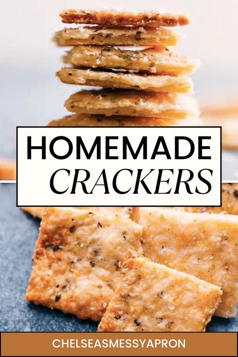 We’re obsessed with these Homemade Crackers made with Parmesan cheese and Italian seasoning. Making crackers from scratch may seem excessive or intimidating, but we’ve simplified the process and are delivering a drool-worthy recipe. Once you try it, you won’t forget it! #snack #best #quick #easy #simple #homemade #crackers Recipe For Crackers, Homemade Crackers For Kids, Homemade Crackers Easy, How To Make Crackers Homemade, Home Made Crackers Recipes, Easy Cracker Recipe, Homemade Club Crackers, Healthy Crackers Recipe, Cracker Recipes Homemade