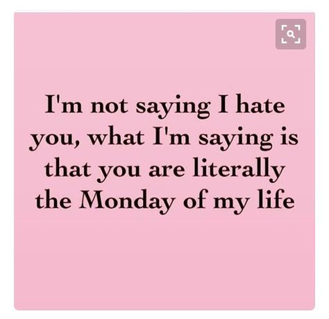 You are the Monday of my life. Best Funny Quotes Ever, Funniest Quotes Ever, Sarcastic Women, Funny Quotes Sarcasm, Funny Quotes For Teens, Life Quotes Love, Sarcastic Quotes Funny, Trendy Quotes, I Hate You