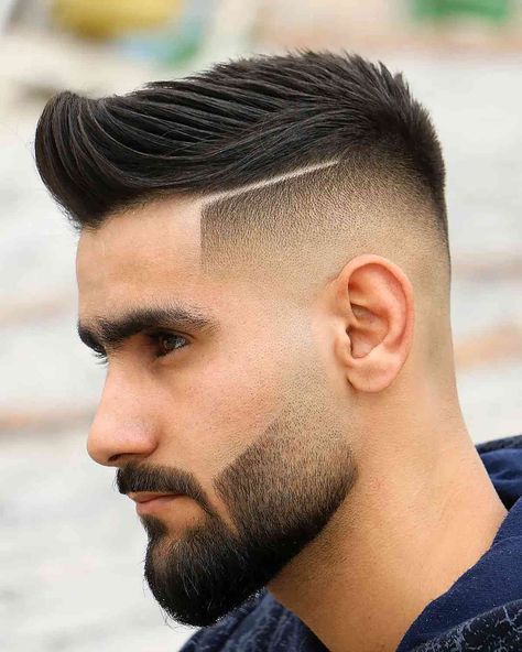 Hard Part Haircut, High Fade Haircut, Best Beard Styles, Beard Fade, Men's Short Hair, Cool Hairstyles For Men, Beard Styles For Men, Corte De Cabelo Masculino, Mens Haircuts Short