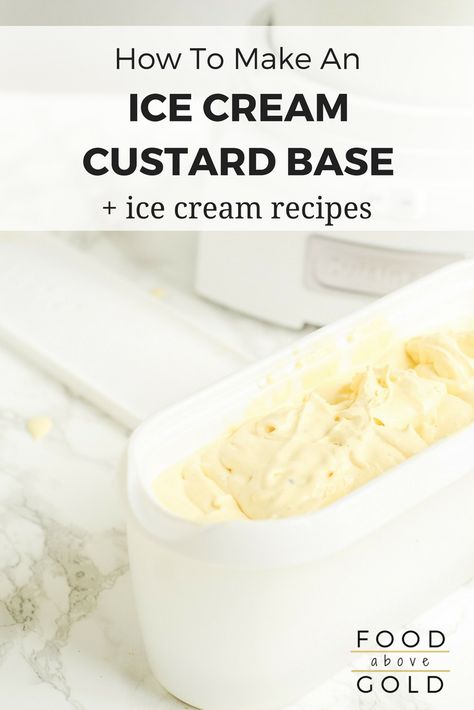 Ice Cream Custard Base, Homemade Custard Ice Cream, Frozen Custard Recipes, Ice Cream Custard, Custard Ice Cream Recipe, Ice Cream Recipes Machine, Custard Ice Cream, Old Fashioned Ice Cream, Homemade Custard