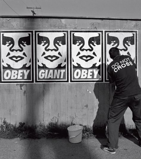 1.23b Shepard Fairey, "Obey," 1996, campaign poster installed in public street art (American). Obey Wallpaper, Obama Poster, Obey Giant, Rhode Island School Of Design, Shepard Fairey Obey, Tag Street Art, Island School, Shepard Fairey, Reading Art