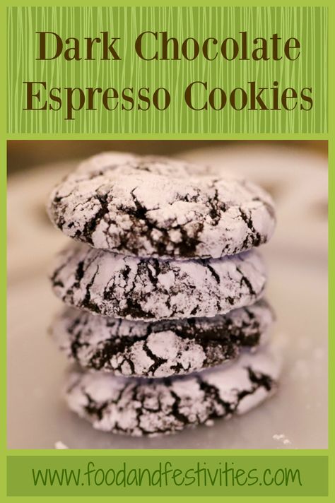 Chocolate Espresso Dessert, Espresso Dessert, Crinkle Cookies Recipe, Chocolate Recipes Easy, Cookie Toppings, Espresso Cookie, Chocolate Crinkle Cookies, Chocolate Crinkles, Chocolate Espresso