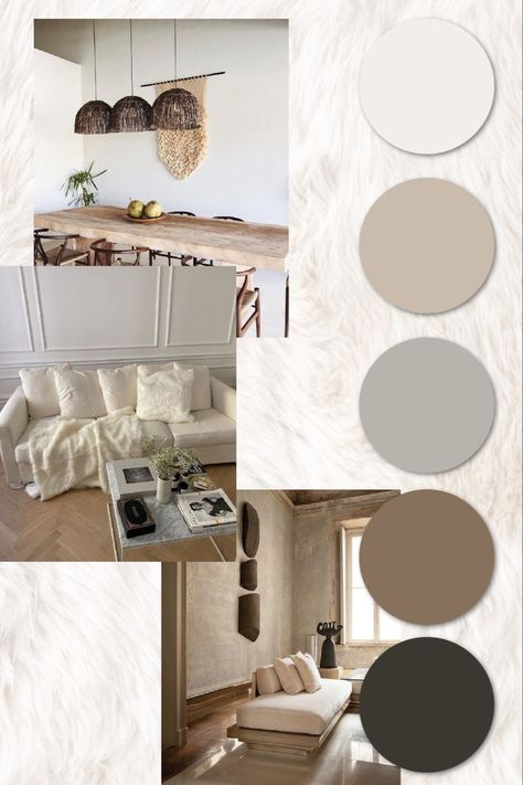 White Cream Grey Color Palette, Neutral Color Scheme Interior Design, Modern Organic Moodboard, Beige Colour Palette Living Room, Taupe Mood Board Color Palettes, Modern Bright Interior Design, Nuetral Pallete Interior Design, Beige Moodboard Interior Design, Cozy Living Room Neutral Colors