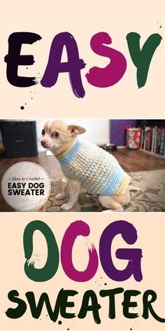 Small Dog Sweaters Crochet Free Pattern, Small Dog Crochet Sweater Pattern Free, How To Crochet A Dog Sweater, Dog Sweaters Crochet Free, Crochet Dog Clothes Free Pattern, Crochet Dog Accessories, Doggie Sweaters, Knitting Patterns For Dogs, Crochet Dog Sweater Free Pattern