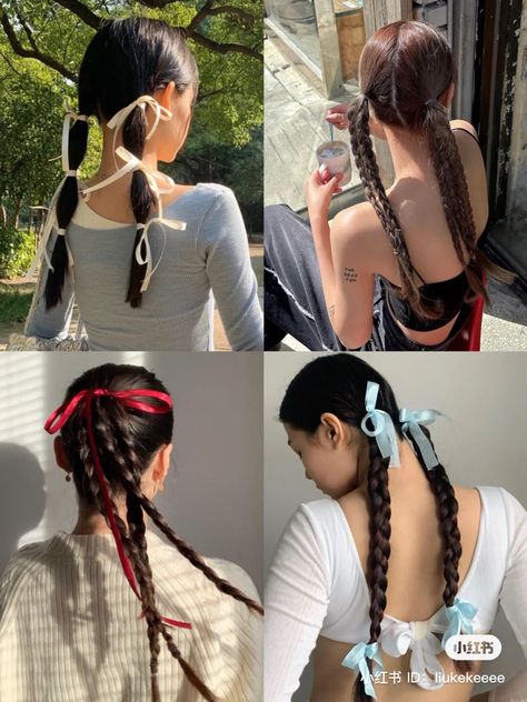 Outfits Drawing, Hair Style Korea, Hair Arrange, Ribbon Hairstyle, Peinados Fáciles Para Cabello Corto, Hair Stylies, Hair Up Styles, Hairdo For Long Hair, Hair Stylist Life