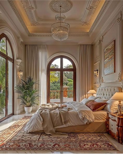 Aesthetic Old Money Bedroom, Cozy House Bedroom, Dream House Rooms Bedrooms Master Suite, Main Bedroom Ideas Master Suite, Cozy Home Interior, Old Hollywood Homes, Housing Plan, House Interior Bedroom, Dream House Bedroom