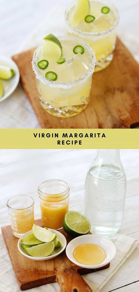 Virgin Margarita - A Beautiful Mess Slushy Margarita Recipe, Margherita Drink, Virgin Margarita Recipe, Virgin Margarita, Spicy Margarita Recipe, Alcohol Free Drinks, Spicy Margarita, Classic Margarita, A Beautiful Mess