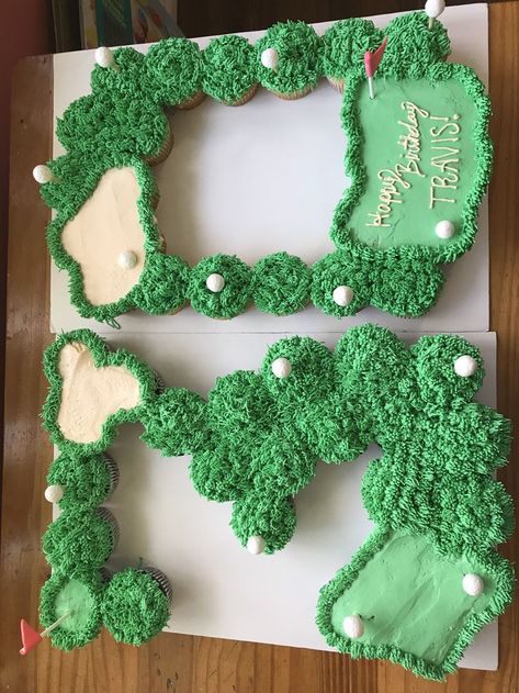 Golf Gender Reveal, Golf Cupcakes, Golf Birthday Cakes, Golf Theme Party, Photobooth Ideas, Golf Party Decorations, Golf Cake, Golf Birthday Party, Pull Apart Cupcakes