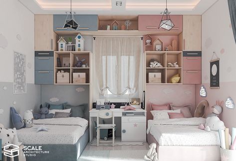 Small Leaving Room Design Ideas, Boy And Girl Shared Room, Boy And Girl Shared Bedroom, Kids Rooms Shared, Kids Shared Bedroom, Shared Girls Bedroom, Boy Girl Bedroom, Small Room Design Bedroom, Kids Room Interior Design