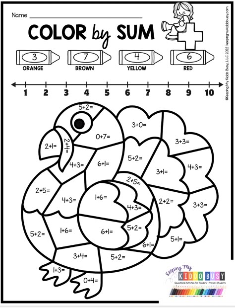 Coloring Math Worksheets First Grade, Blend Worksheets First Grade, Math For Primary 1 Worksheet, Fun Learning Activities For 2nd Grade, Addition Coloring Worksheets First Grade, November Worksheets 1st Grade, Homework Activities For Kids, Fun Activities For Second Grade, Art 1st Grade Ideas