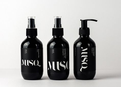 MUSQ Natural Cosmetics on Packaging of the World - Creative Package Design Gallery Bottle Label Design, Cosmetic Packaging Design, Skin Care Packaging, Cosmetic Design, Pump Bottle, Packaging Labels Design, Bottle Packaging, Beauty Packaging, Creative Packaging Design