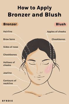 Apply Bronzer, Matte Make Up, How To Apply Bronzer, Face Contouring Makeup, Makeup Tips For Older Women, Makeup Order, Simple Makeup Tips, Makeup Face Charts, How To Apply Blush