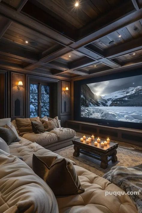 Cozy Theatre Room, Small Theater Room, Theatre Room Ideas, Movie Theater Rooms, Home Theater Room Design, Theater Room Design, Retirement House, Home Cinema Room, At Home Movie Theater