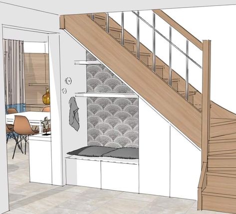 Decoration Cage Escalier, Under Stairs Nook, Stair Nook, تحت الدرج, Vstupná Hala, درج السلم, Stairs Makeover, Staircase Storage, Loft Stairs