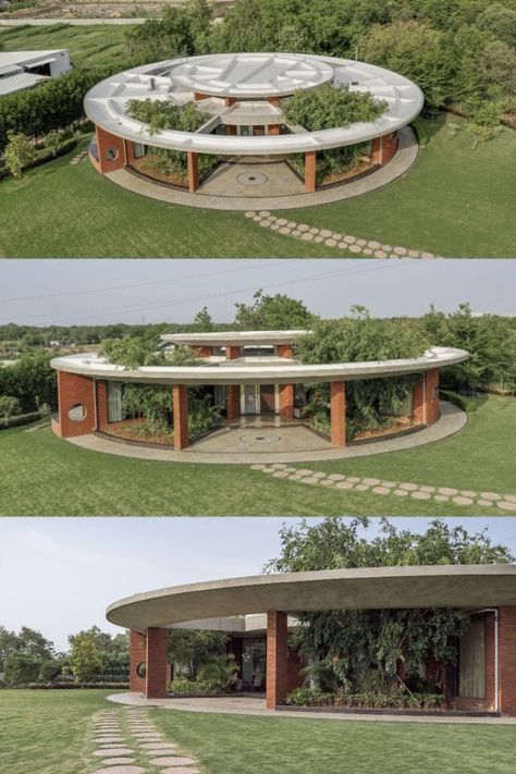 The Ring House Circular House, Circular Buildings, Going On An Adventure, Round Building, Concept Models Architecture, Underground Homes, House Studio, Architecture Concept Drawings, Green Architecture