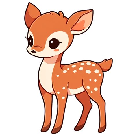 Easy Dear Drawing, Cute Fawn Drawing, Deer Aesthetic Drawing, Deer Illustration Art, Deer Cute Drawing, Deer Cartoon Drawing, Deer Drawing Cute, How To Draw A Deer, Deer Sona