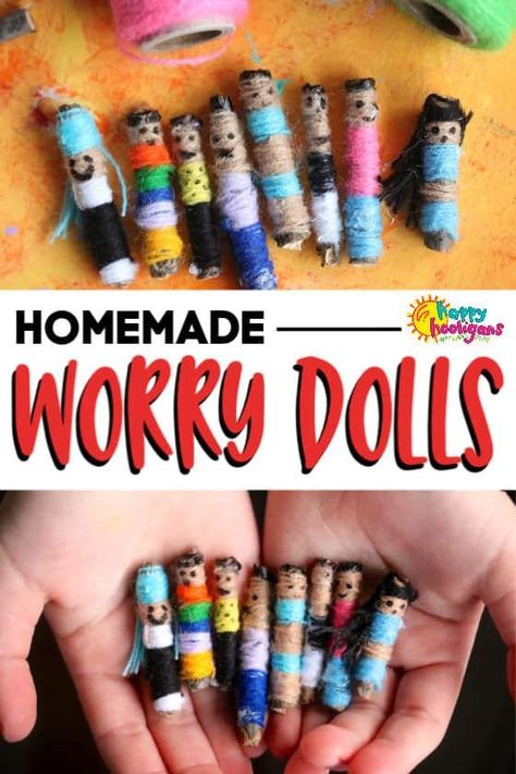 Yarn is not only for knitting. There are numerous crafts that can be made with yarn like dolls and animals. These are great projects to teach children as well. How To Make Guatemalan Worry Dolls, Punctuation Worksheets, Snail Craft, Happy Hooligans, Spanish School, Homemade Dolls, Worry Dolls, Kids Daycare, Easy Art Projects