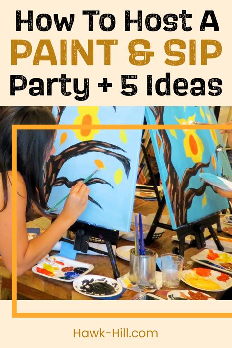 Paint And Sip Easy Ideas, Paint Party Decorations For Adults, Fall Sip And Paint Party Ideas, Paint Nite Ideas Easy, Pumpkin Paint And Sip Party Ideas, October Paint And Sip Ideas, Ladies Night Painting Ideas, Thanksgiving Sip And Paint Ideas, Pumpkin Paint And Sip Party