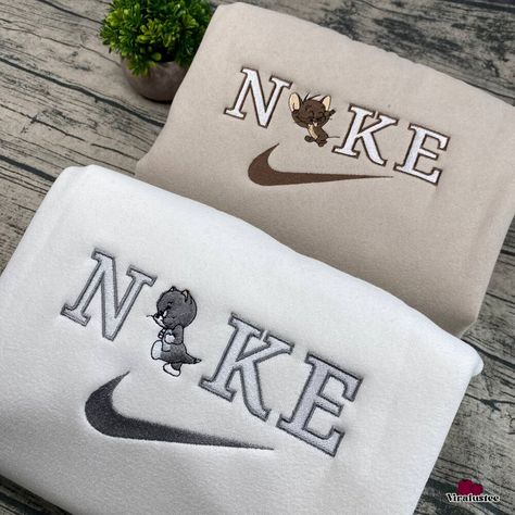 Cute Tom And Jerry Nike Embroidered Sweatshirts, Nike Embroidery Matching Couple Check more at https://viralustee.com/product/cute-tom-and-jerry-nike-embroidered-sweatshirts-nike-embroidery-matching-couple/ Embroidered Sweatshirt Couple, Matching Sweatshirts For Friends, Matching Nike Sweatshirts, Nike Couple Hoodies, Nike Custom Sweatshirts, Matching Hoodies For Couples Nike, Nike Embroidery Sweatshirt, Embroided Sweatshirt, Couples Sweatshirts Hoodie