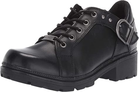 Harley-Davidson Women's Rovana 3-Inch Black Casual Ankle Boots D84407 Harley Boots, Best Trail Running Shoes, Harley Davidson Shoes, Casual Ankle Boots, New Harley Davidson, Light Up Shoes, Low Heel Sandals, Leather Lace Up Boots, Best Running Shoes