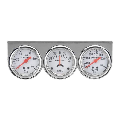 52mm 3 in1 Auto Gauge Kit ,Oil Pressure Gauge,Water Temp Gauge ,2" Triple Gauge Kit,Triple Auto Dashboard Gauge Set for 12V C Car Gauges, Oil Water, Pressure Gauge, Water Temperature, Kit Cars, Cooking Timer, Water