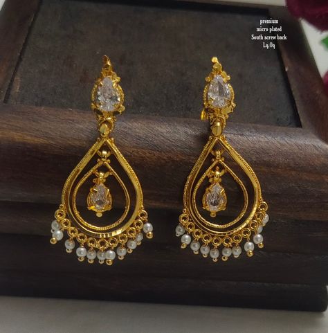 Gold diamond drop earrings