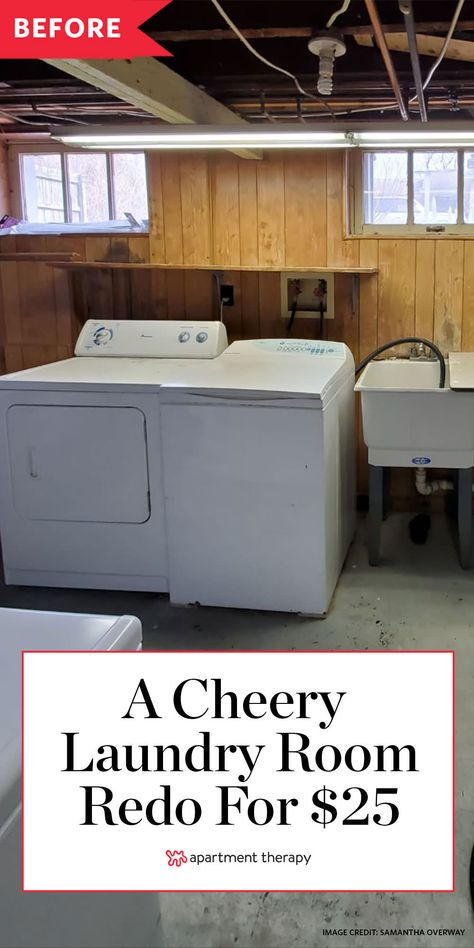 Laundry Before And After, Laundry Room Makeover Before And After, Diy Basement Laundry Room Makeover, Old Laundry Room Makeover, Unfinished Basement Laundry Room Makeover, Paneling In Laundry Room, Basement Laundry Room Ideas Unfinished Diy, Painting Laundry Room Walls, Paneling Laundry Room