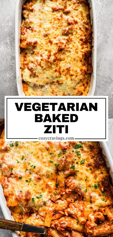 Veggie Alfredo Pasta Bake, Vegetarian Potluck Dishes, Meatless Pasta Dishes, Vegetarian Ziti, Baked Ziti Vegetarian, Italian Vegetarian Recipes, Vegetarian Baked Ziti, Easy Vegetarian Casseroles, Meatless Pasta Recipes