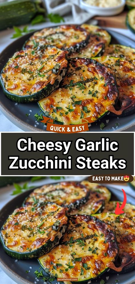 Flavorful Vegetable Recipes, Zucchini With Cheese Recipes, Zucchini Rounds Parmesan, Grilled Parmesan Zucchini, Garlic Zucchini Steaks, Zucchini With Mozzarella Cheese, Cheese Garlic Zucchini Steaks, Grill Zucchini Recipes, Large Summer Squash Recipes